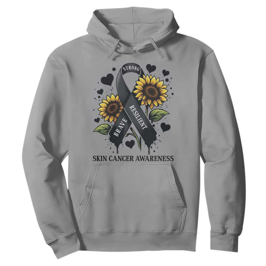 Sunflower Skin Cancer Awareness Hoodie Brave Strong Resilient TS12 Sport Gray Print Your Wear
