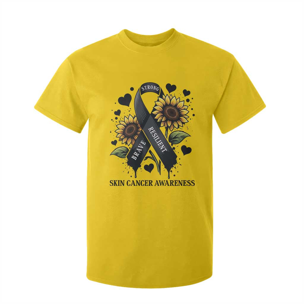 Sunflower Skin Cancer Awareness T Shirt For Kid Brave Strong Resilient TS12 Daisy Print Your Wear