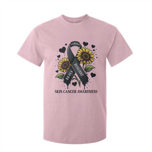 Sunflower Skin Cancer Awareness T Shirt For Kid Brave Strong Resilient TS12 Light Pink Print Your Wear