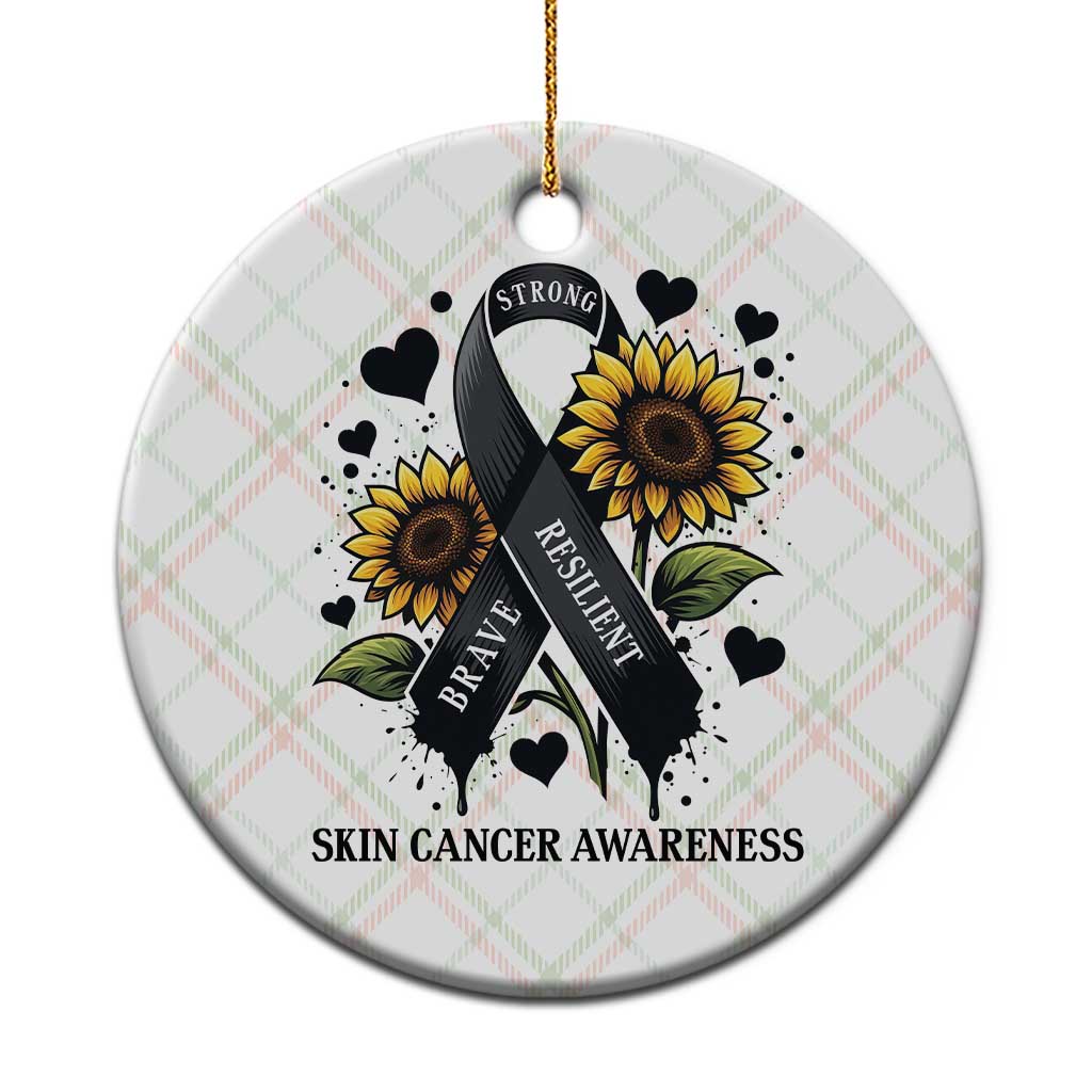 Sunflower Skin Cancer Awareness Ceramic Ornament Brave Strong Resilient TS12 1pc Christmas Plaid Print Your Wear
