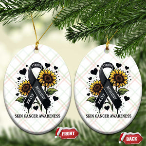 Sunflower Skin Cancer Awareness Ceramic Ornament Brave Strong Resilient TS12 Print Your Wear