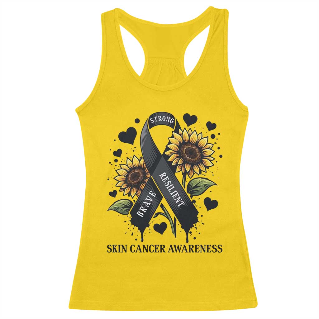 Sunflower Skin Cancer Awareness Racerback Tank Top Brave Strong Resilient TS12 Daisy Print Your Wear