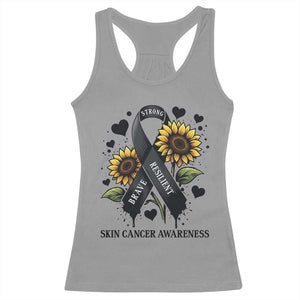 Sunflower Skin Cancer Awareness Racerback Tank Top Brave Strong Resilient TS12 Sport Gray Print Your Wear