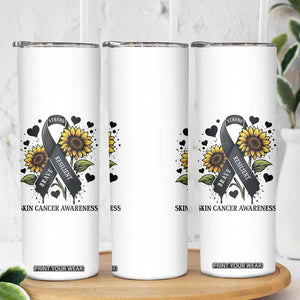 Sunflower Skin Cancer Awareness Skinny Tumbler Brave Strong Resilient TS12 Print Your Wear