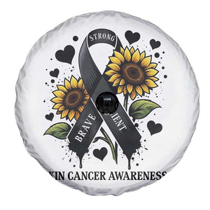 Sunflower Skin Cancer Awareness Spare Tire Cover Brave Strong Resilient TS12 Print Your Wear
