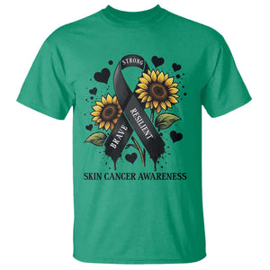 Sunflower Skin Cancer Awareness T Shirt Brave Strong Resilient TS12 Irish Green Print Your Wear