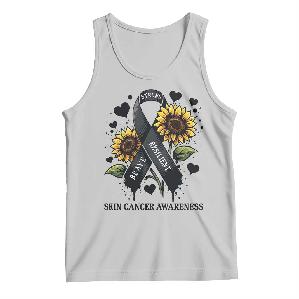 Sunflower Skin Cancer Awareness Tank Top Brave Strong Resilient TS12 Ash Print Your Wear