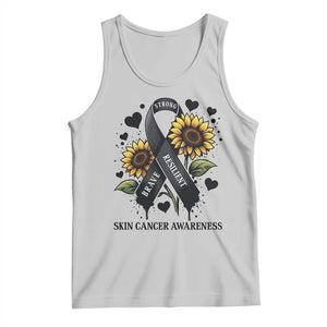 Sunflower Skin Cancer Awareness Tank Top Brave Strong Resilient TS12 Ash Print Your Wear