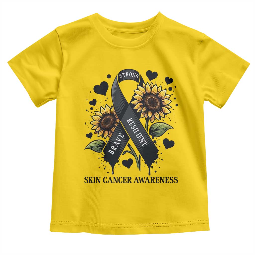 Sunflower Skin Cancer Awareness Toddler T Shirt Brave Strong Resilient TS12 Daisy Print Your Wear