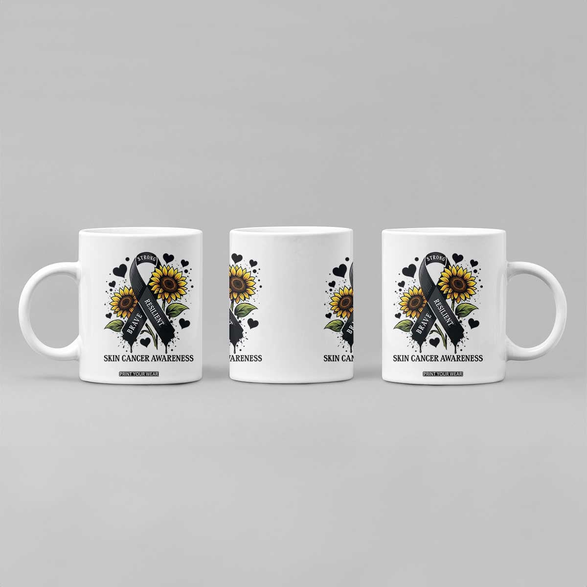 Sunflower Skin Cancer Awareness Coffee Mug Brave Strong Resilient TS12 Print Your Wear