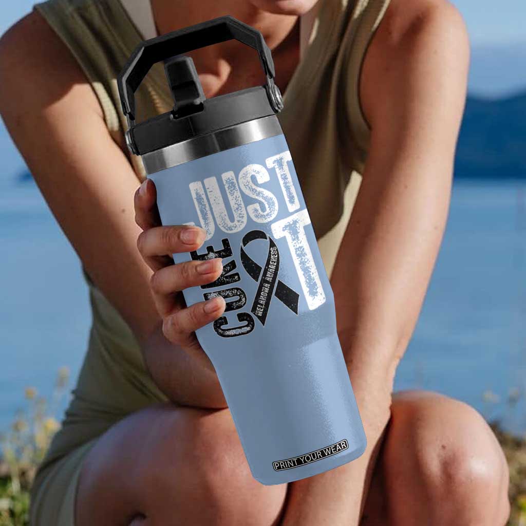 Skin Cancer Warrior Awareness Fighter Flip Straw Tumbler Just Cure It TS12 One Size: 30 oz Light Blue Print Your Wear