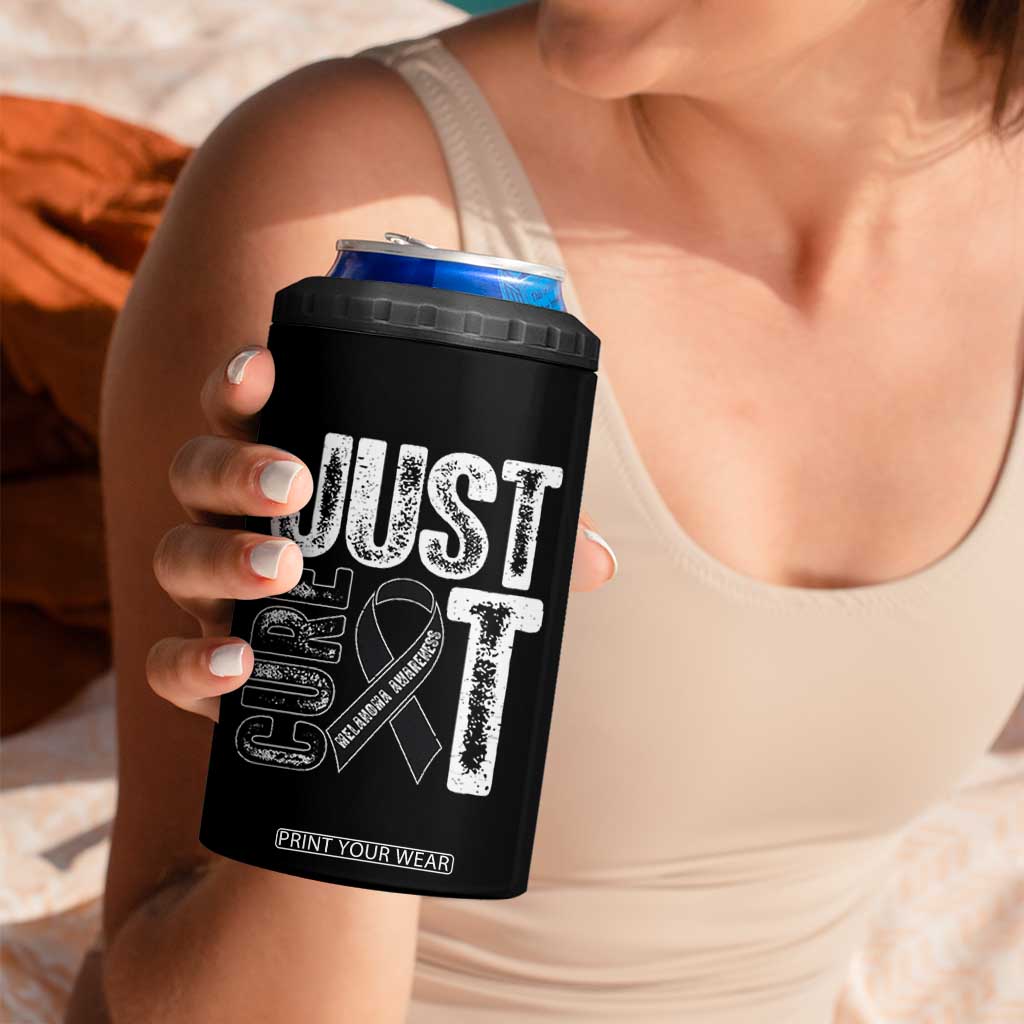 Skin Cancer Warrior Awareness Fighter 4 in 1 Can Cooler Tumbler Just Cure It TS12 Print Your Wear