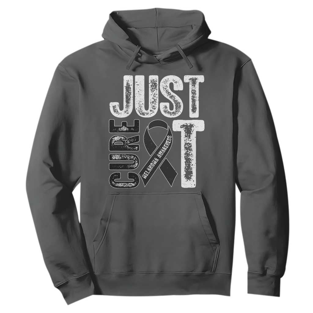 Skin Cancer Warrior Awareness Fighter Hoodie Just Cure It TS12 Dark Heather Print Your Wear