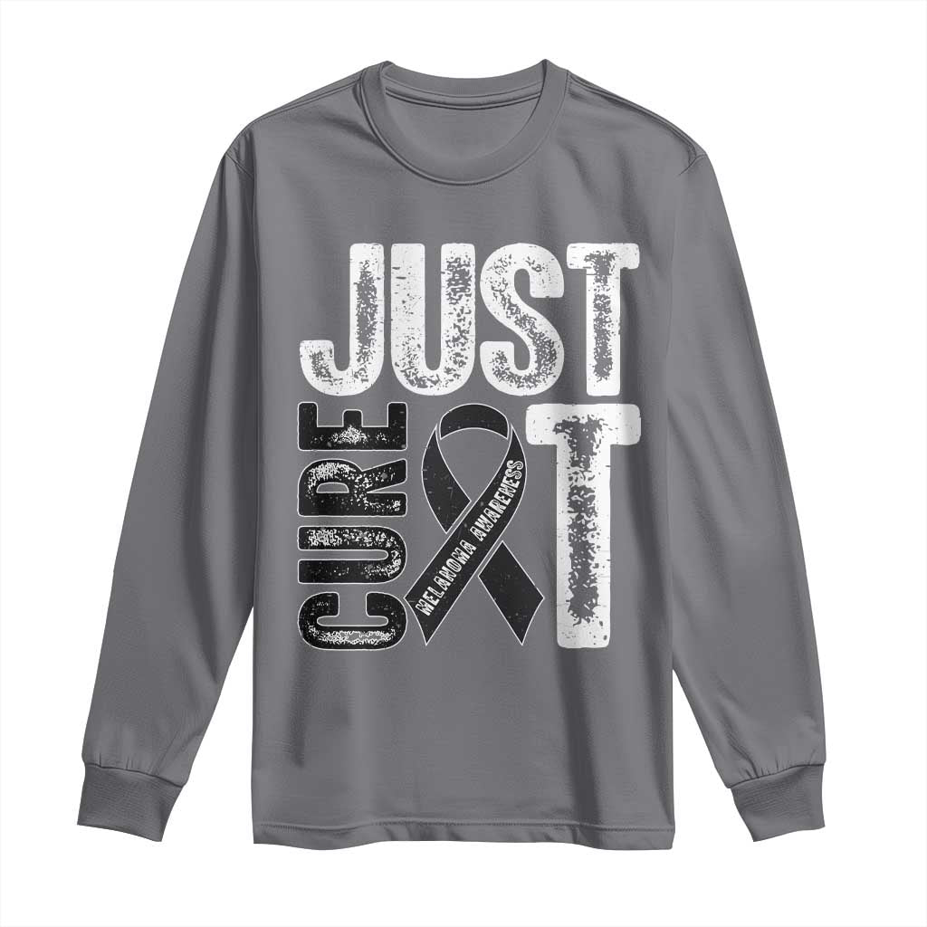 Skin Cancer Warrior Awareness Fighter Long Sleeve Shirt Just Cure It TS12 Charcoal Print Your Wear