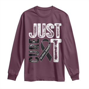 Skin Cancer Warrior Awareness Fighter Long Sleeve Shirt Just Cure It TS12 Maroon Print Your Wear