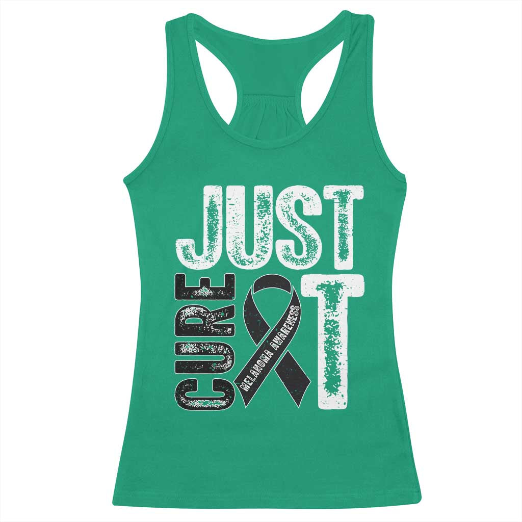 Skin Cancer Warrior Awareness Fighter Racerback Tank Top Just Cure It TS12 Irish Green Print Your Wear