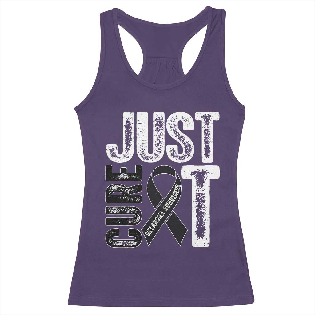 Skin Cancer Warrior Awareness Fighter Racerback Tank Top Just Cure It TS12 Purple Print Your Wear