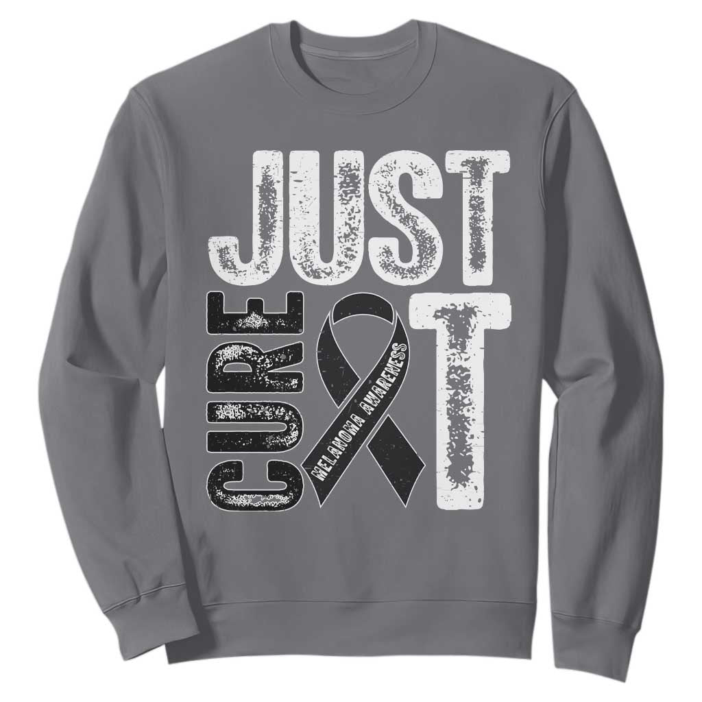 Skin Cancer Warrior Awareness Fighter Sweatshirt Just Cure It TS12 Charcoal Print Your Wear