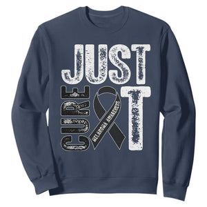 Skin Cancer Warrior Awareness Fighter Sweatshirt Just Cure It TS12 Navy Print Your Wear