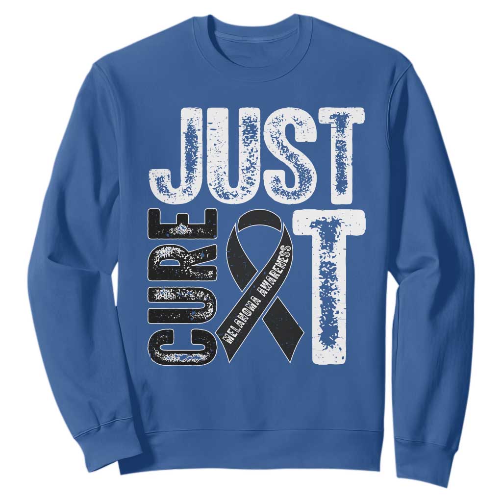 Skin Cancer Warrior Awareness Fighter Sweatshirt Just Cure It TS12 Royal Blue Print Your Wear