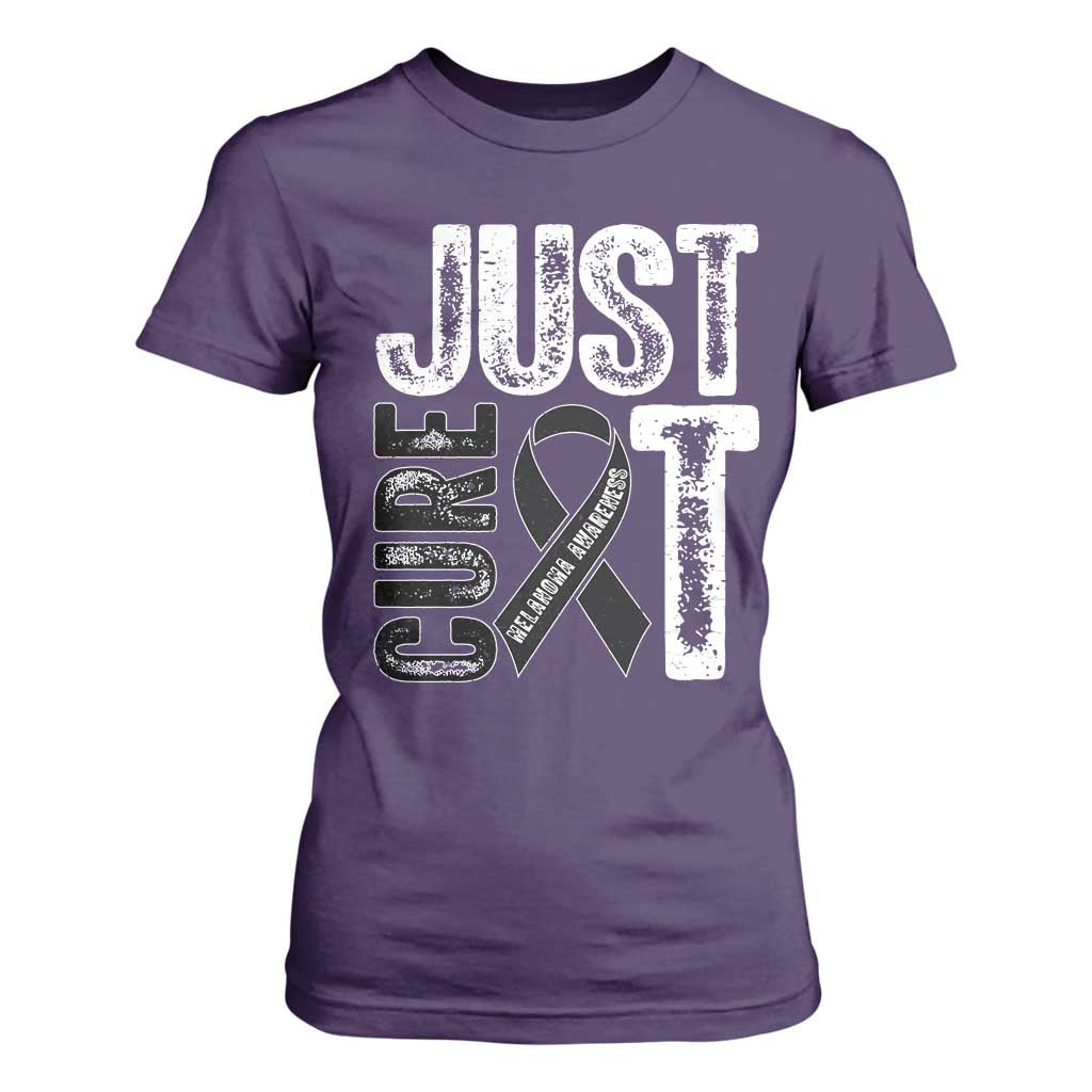 Skin Cancer Warrior Awareness Fighter T Shirt For Women Just Cure It TS12 Purple Print Your Wear