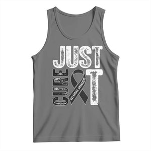Skin Cancer Warrior Awareness Fighter Tank Top Just Cure It TS12 Black Heather Print Your Wear