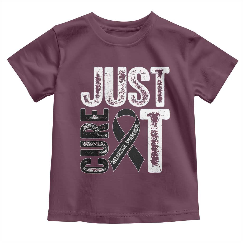 Skin Cancer Warrior Awareness Fighter Toddler T Shirt Just Cure It TS12 Maroon Print Your Wear