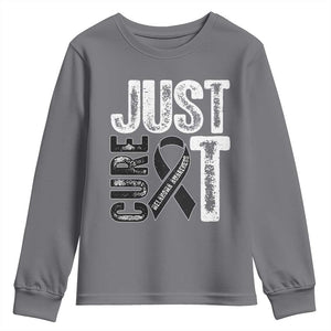 Skin Cancer Warrior Awareness Fighter Youth Sweatshirt Just Cure It TS12 Charcoal Print Your Wear