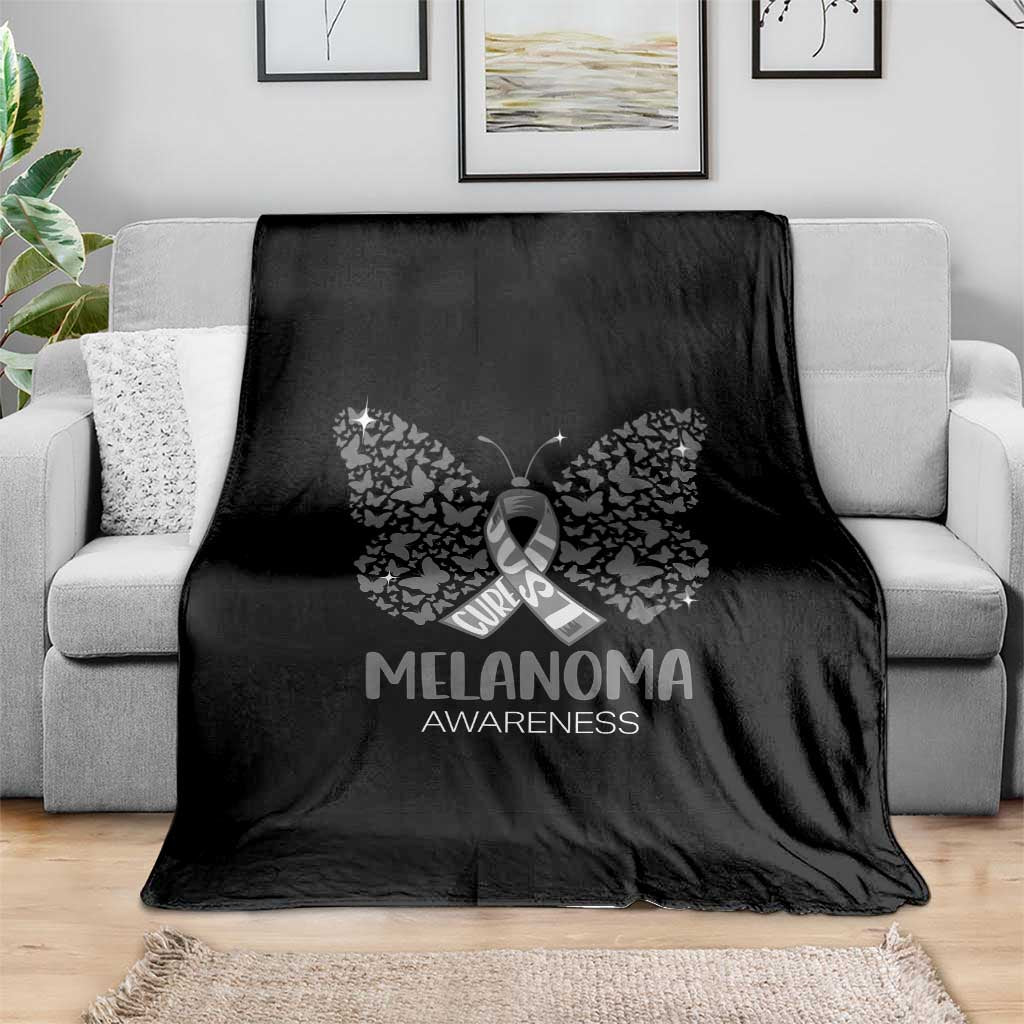 Just Cure It Throw Blanket Melanoma Warrior Butterfly Support TS12 Print Your Wear
