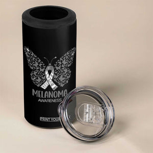 Just Cure It 4 in 1 Can Cooler Tumbler Melanoma Warrior Butterfly Support TS12 Print Your Wear