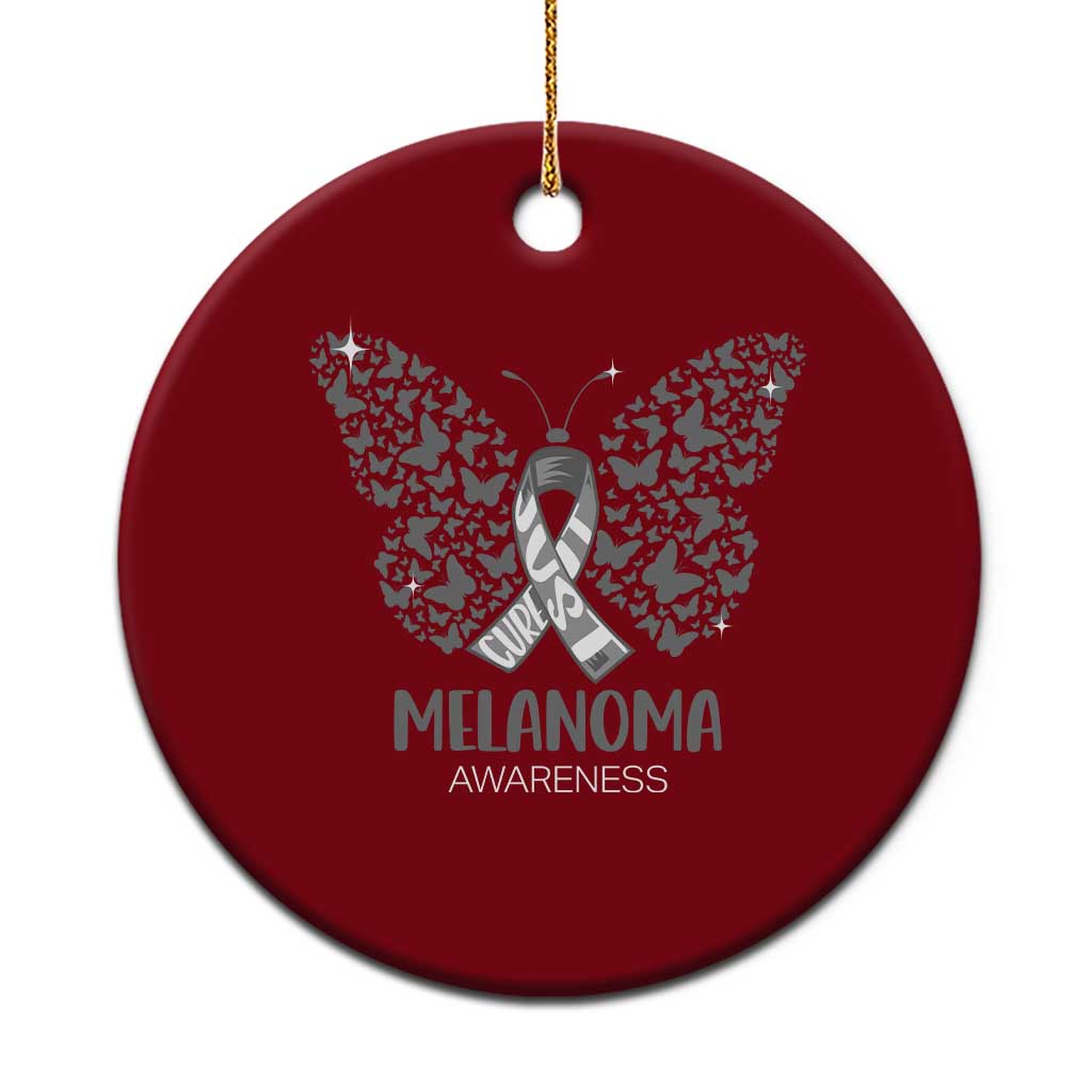 Just Cure It Ceramic Ornament Melanoma Warrior Butterfly Support TS12 1pc Red Print Your Wear