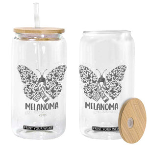 Just Cure It Glass Can Melanoma Warrior Butterfly Support TS12 Print Your Wear