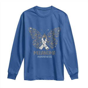 Just Cure It Long Sleeve Shirt Melanoma Warrior Butterfly Support TS12 Royal Blue Print Your Wear