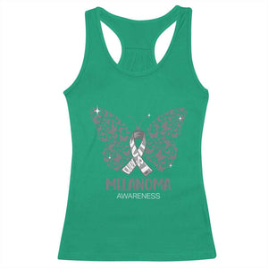 Just Cure It Racerback Tank Top Melanoma Warrior Butterfly Support TS12 Irish Green Print Your Wear