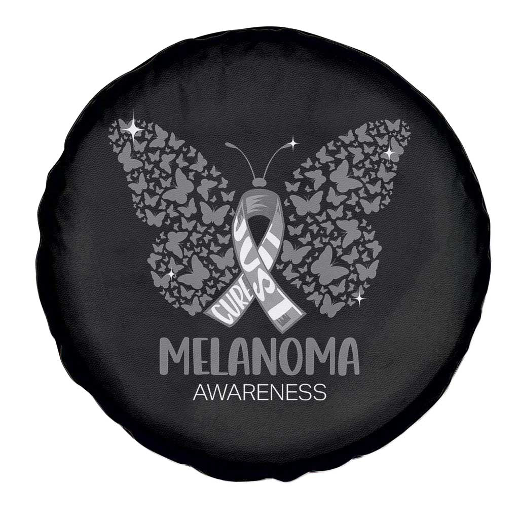 Just Cure It Spare Tire Cover Melanoma Warrior Butterfly Support TS12 Print Your Wear