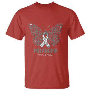 Just Cure It T Shirt Melanoma Warrior Butterfly Support TS12 Red Print Your Wear