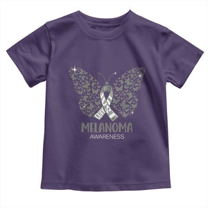 Just Cure It Toddler T Shirt Melanoma Warrior Butterfly Support TS12 Purple Print Your Wear