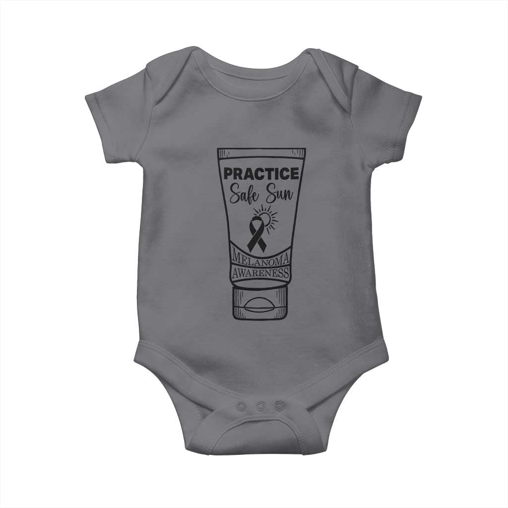 Skin Cancer Prevention Baby Onesie Practice Safe Sun Awareness Gift TS12 Charcoal Print Your Wear