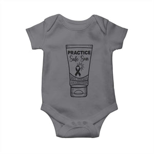 Skin Cancer Prevention Baby Onesie Practice Safe Sun Awareness Gift TS12 Charcoal Print Your Wear