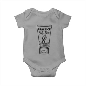 Skin Cancer Prevention Baby Onesie Practice Safe Sun Awareness Gift TS12 Sport Gray Print Your Wear
