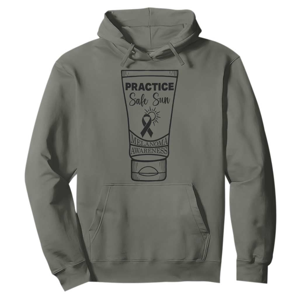 Skin Cancer Prevention Hoodie Practice Safe Sun Awareness Gift TS12 Military Green Print Your Wear