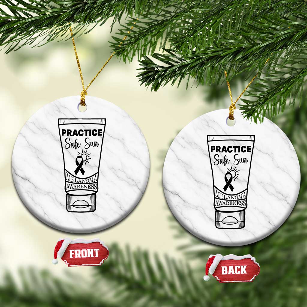 Skin Cancer Prevention Ceramic Ornament Practice Safe Sun Awareness Gift TS12 1pc White Marble Print Your Wear