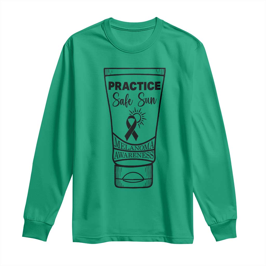 Skin Cancer Prevention Long Sleeve Shirt Practice Safe Sun Awareness Gift TS12 Irish Green Print Your Wear
