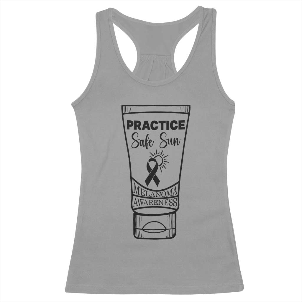 Skin Cancer Prevention Racerback Tank Top Practice Safe Sun Awareness Gift TS12 Sport Gray Print Your Wear