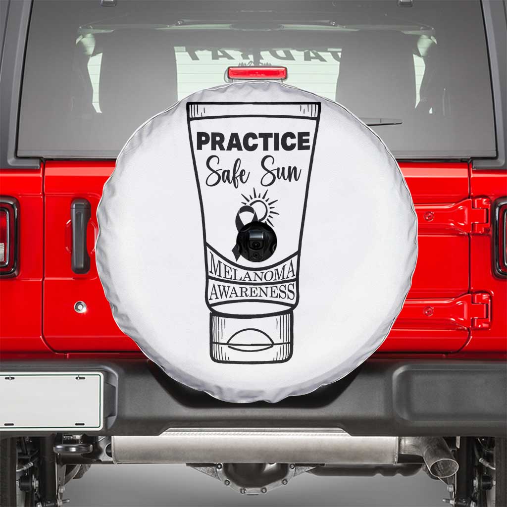 Skin Cancer Prevention Spare Tire Cover Practice Safe Sun Awareness Gift TS12 White Print Your Wear