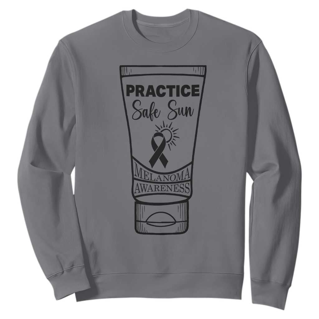 Skin Cancer Prevention Sweatshirt Practice Safe Sun Awareness Gift TS12 Charcoal Print Your Wear