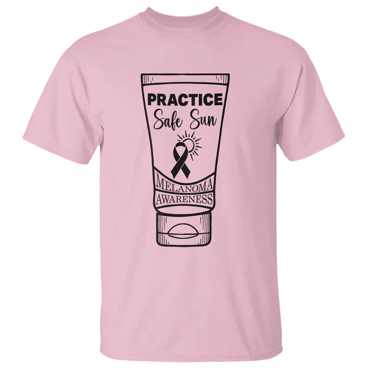 Skin Cancer Prevention T Shirt Practice Safe Sun Awareness Gift TS12 Light Pink Print Your Wear