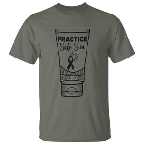 Skin Cancer Prevention T Shirt Practice Safe Sun Awareness Gift TS12 Military Green Print Your Wear