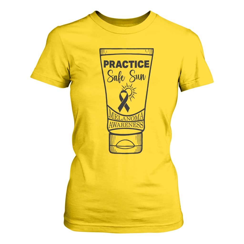 Skin Cancer Prevention T Shirt For Women Practice Safe Sun Awareness Gift TS12 Daisy Print Your Wear