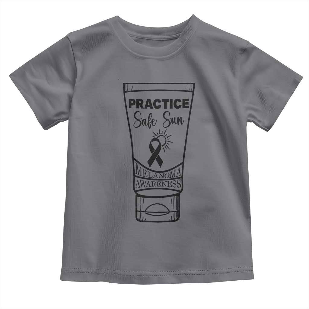 Skin Cancer Prevention Toddler T Shirt Practice Safe Sun Awareness Gift TS12 Charcoal Print Your Wear